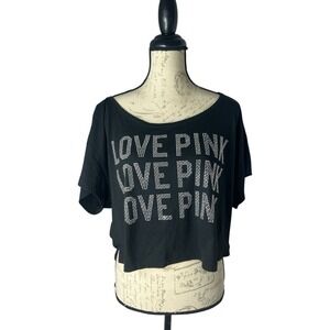 Women's Victoria's‎ Secret VS PINK Silver Rhinestone High-Low Shirt S